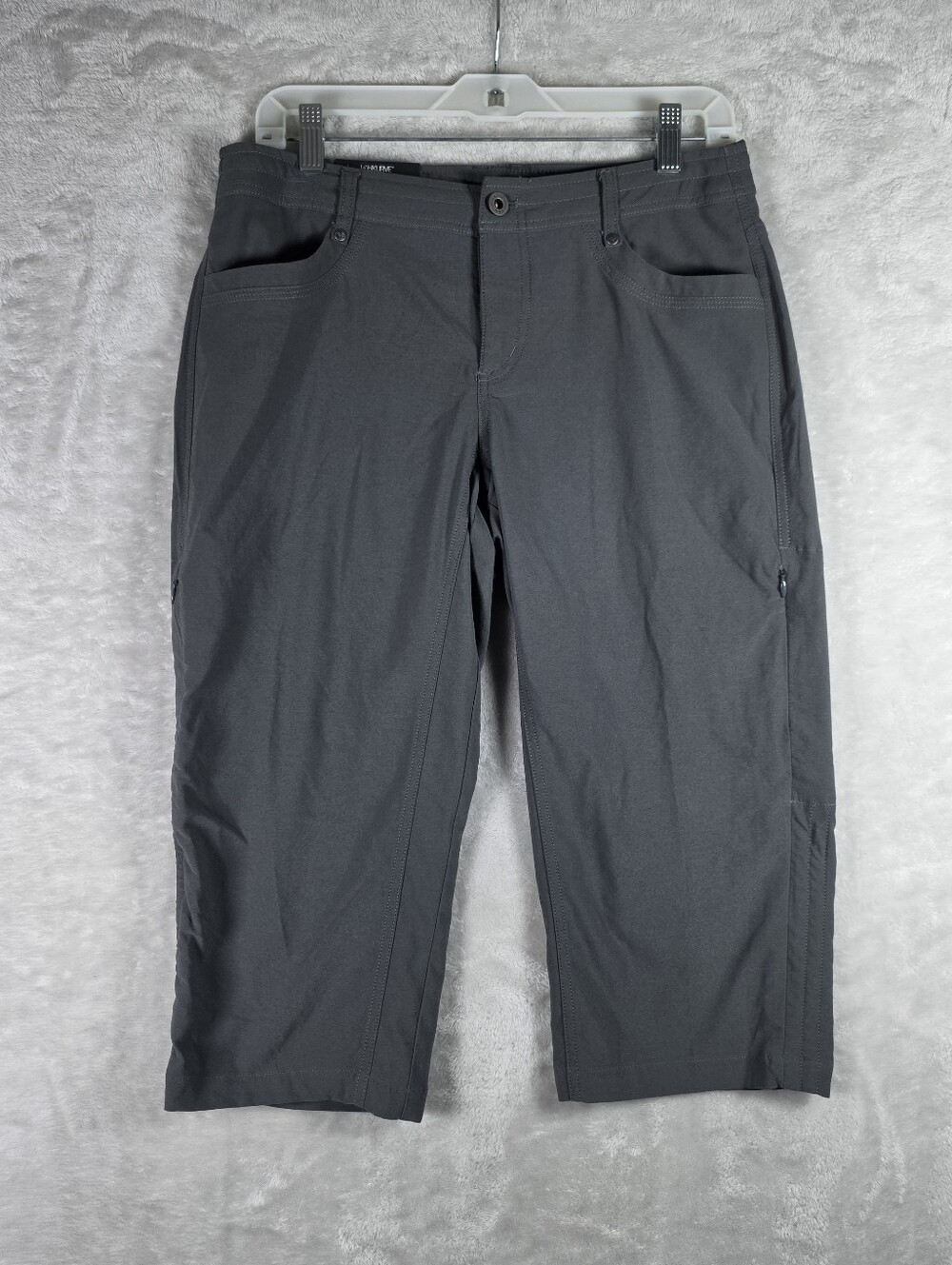 Kuhl Womens Trekr Kapri Pants Size 8 Kurve Fit Stretch Convertible Charcoal NWT